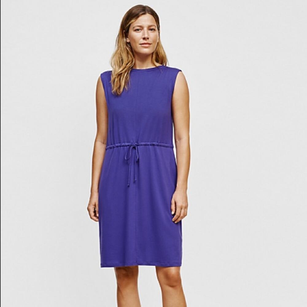 NWT Eileen Fisher Purple Soft Jersey Athena Dress